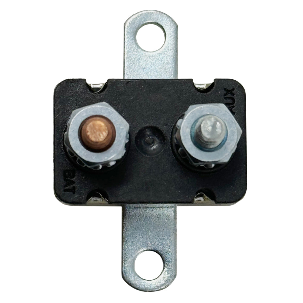 DC Circuit Breaker, 12V Auto-Reset, 10A, 15A, 20A, 30A, 35A, 40A, 50A Ratings, #10-32 Studs with Cross Mounting Bracket