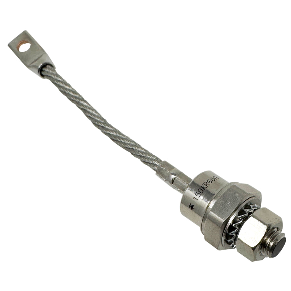 696025 - Stud Mount Diode, 150A, M12 (1/2") Stud, 600 PRV Negative Base w/Pigtail (Anode Stud)