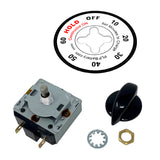 697066 - Timer Kit - Mechanical 60 Minute w/"Hold" Position, 1/4" (6 MM) D-Shaft, 3/8" Threaded Sleeve Panel Mount