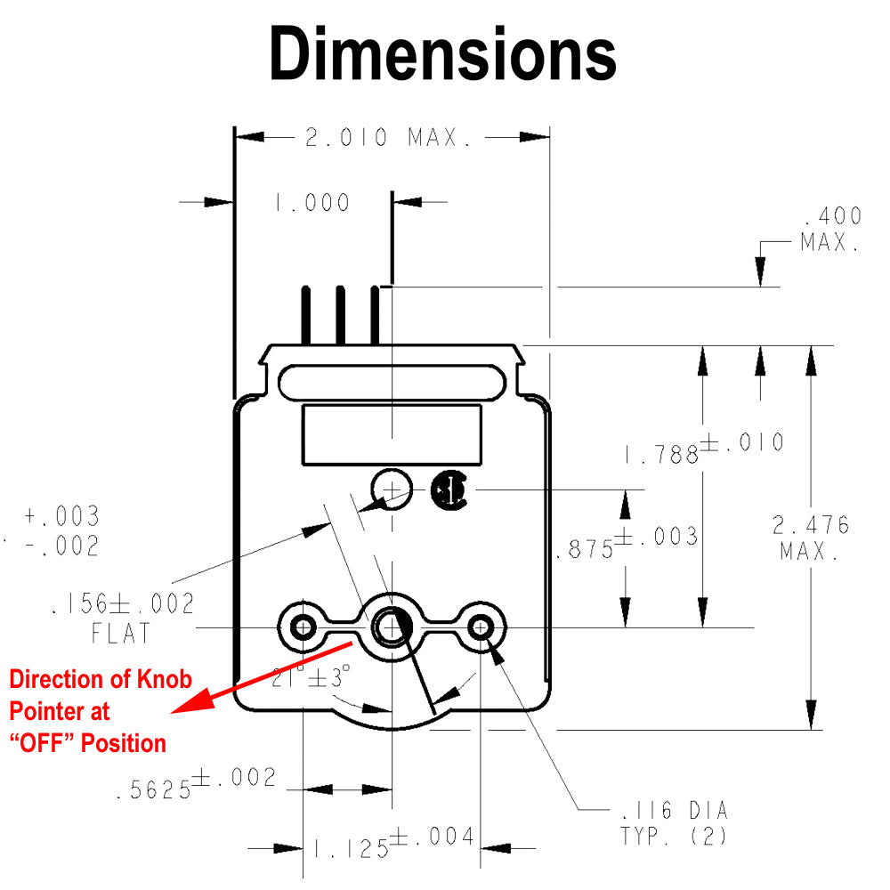 697203 - Timer Kit - Electromechanical 120 Min w/Hold, with Knob and Hardware - Threaded Bushing Mount