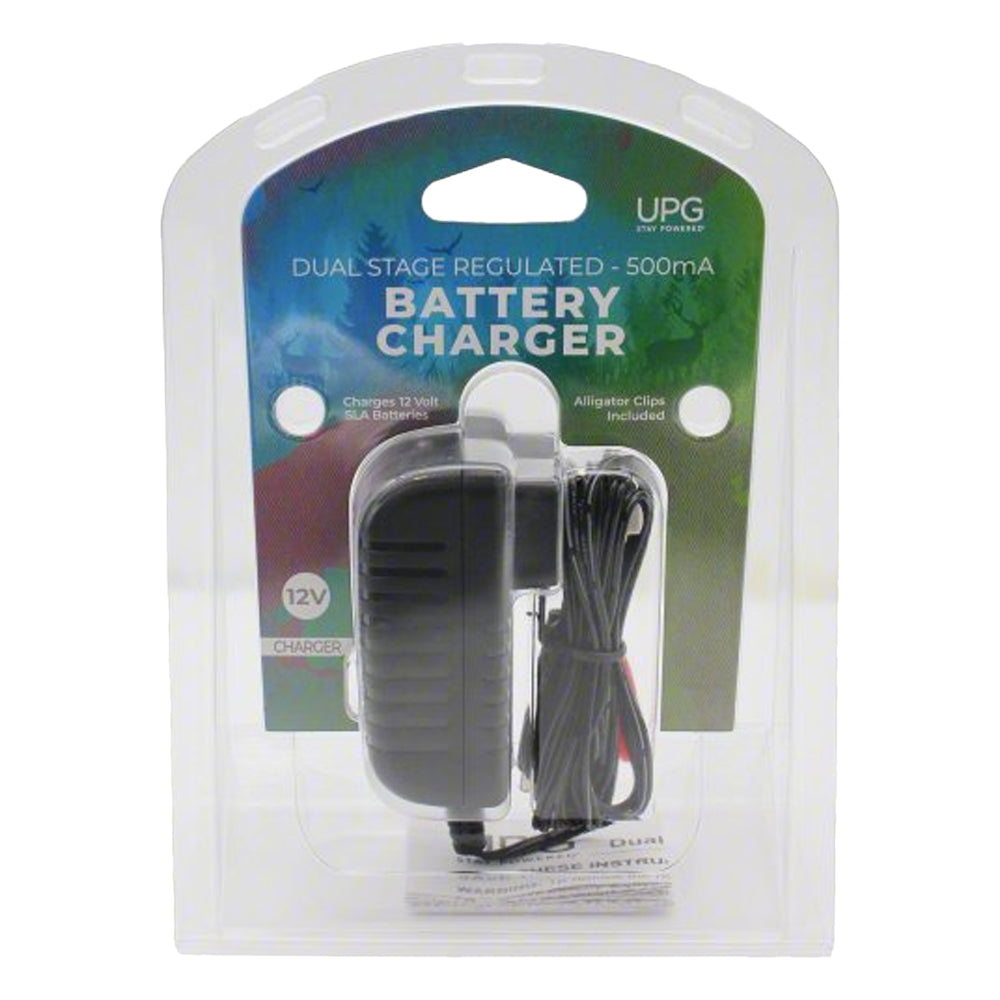 UPG D1730 Charger/Maintainer for SLA Batteries - 12V, 500mA Automatic, Dual Stage - 14.8V Bulk Charge, 13.6V Float