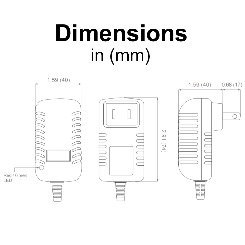 UPG D1730 Charger/Maintainer for SLA Batteries - 12V, 500mA Automatic, Dual Stage - 14.8V Bulk Charge, 13.6V Float