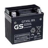 GS Battery GTX5L-BS 12V AGM MC Battery, Dry Charged w/Acid Pack 4 AH, 80 CCA, GSTM32X5B