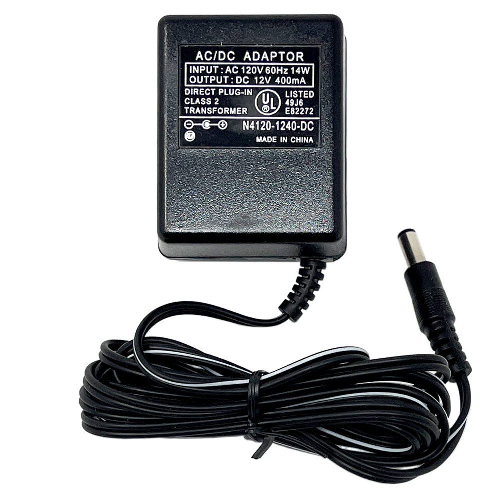 N4120-1240-DC - Plug-In Charger 12V, 400mA Unregulated, Single Stage w/ Barrel Connector
