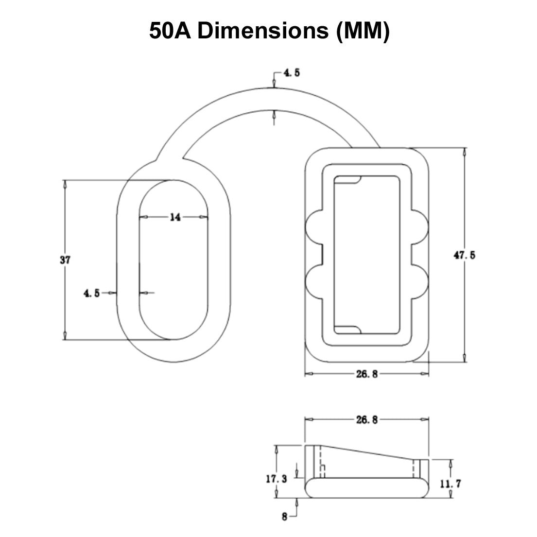 SED® Black Rubber Dust Cover w/Loop, Multiple Sizes - Anderson SB Connector Compatible