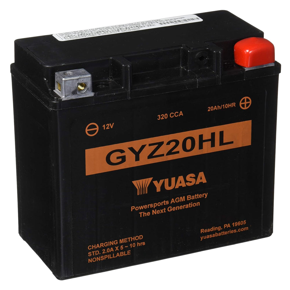 Yuasa GYZ20HL High Performance 12V AGM MC Battery, Factory Activated, 20 AH, 320 CCA  M720GH