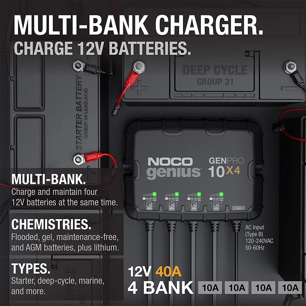 NOCO Genius GEN5X2 Mini Charger: 2 Bank, 12 Volt, 10 Amp