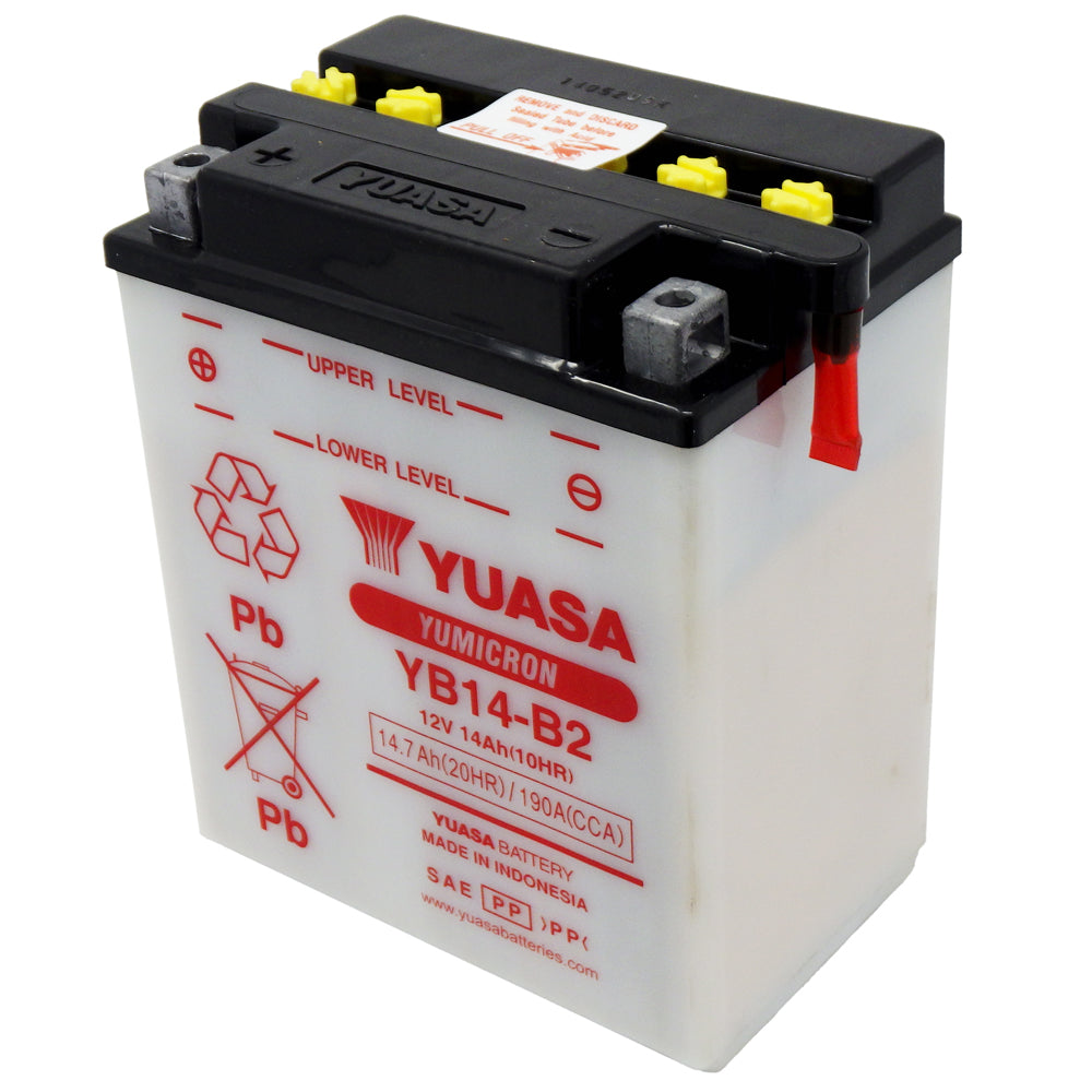 Batterie moto Yuasa Yumicron 12V / 14Ah avec entretien YB14-B2